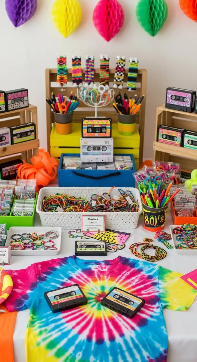 Bright & Bold: Bridal Shower 80s Theme Ideas 12 8. 80s-Inspired DIY Craft Stations