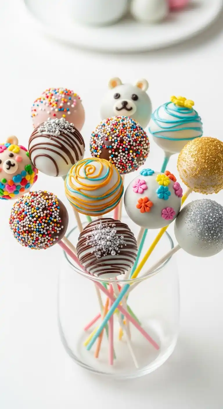 21 Delicious Birthday Party Desserts to Try 12 8. Cake Pops With Fun Designs
