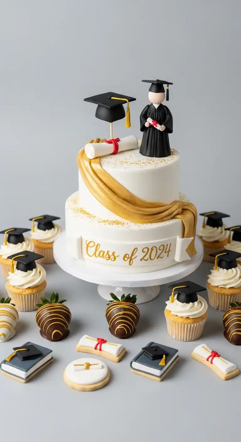 15 Graduation Party Supplies That Make Celebration Easy 12 8. Cake Toppers and Dessert Decorations