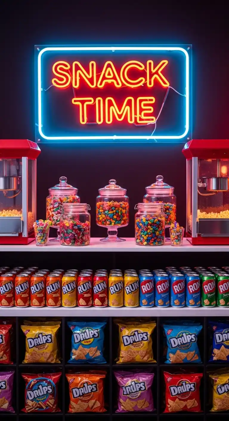 90s Graduation Party Decor That Brings Nostalgia 12 8. Classic 90s Snack Bar