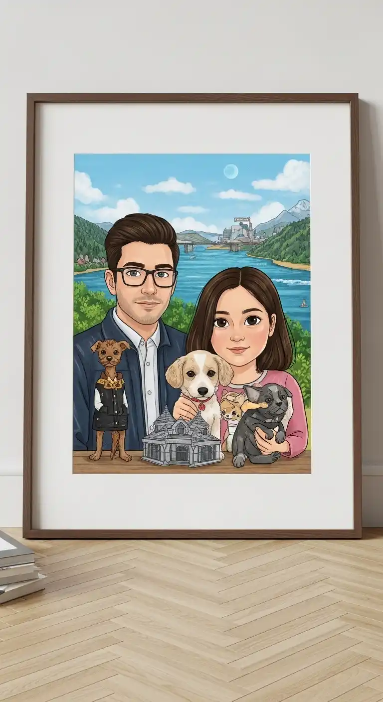 19 Unique Engagement Party Gifts to Impress 12 8. Custom Illustrated Portraits