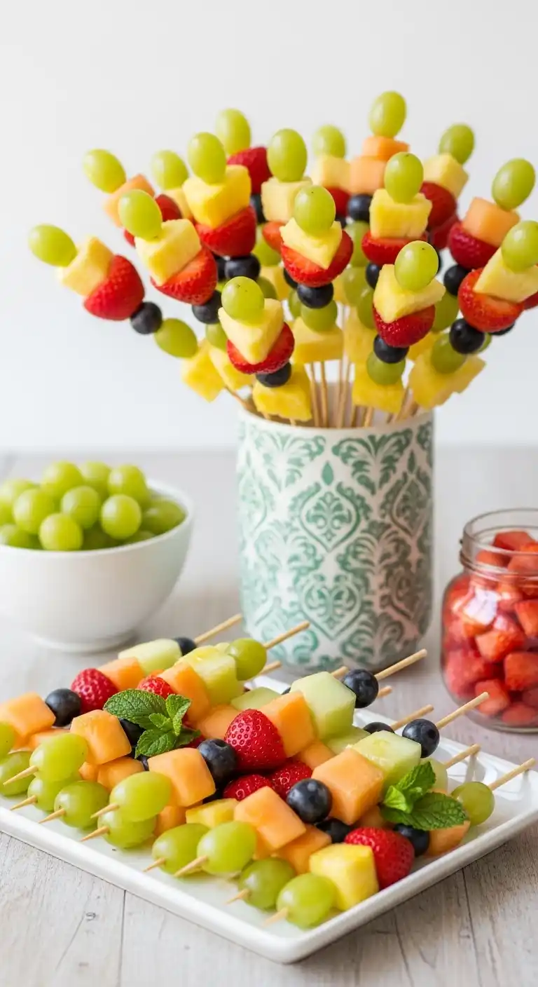 Easy Engagement Party Snacks That Steal the Show 12 8. Fruit Kabobs