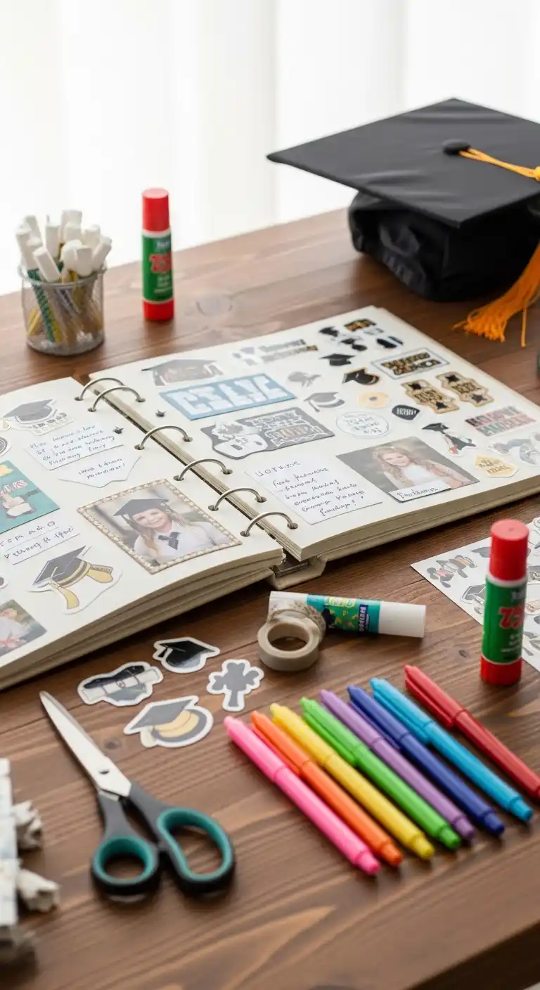 20 Graduation Party Memory Ideas You’ll Treasure 12 8. Graduation Party Memory Ideas Featuring a Memory Scrapbook Station