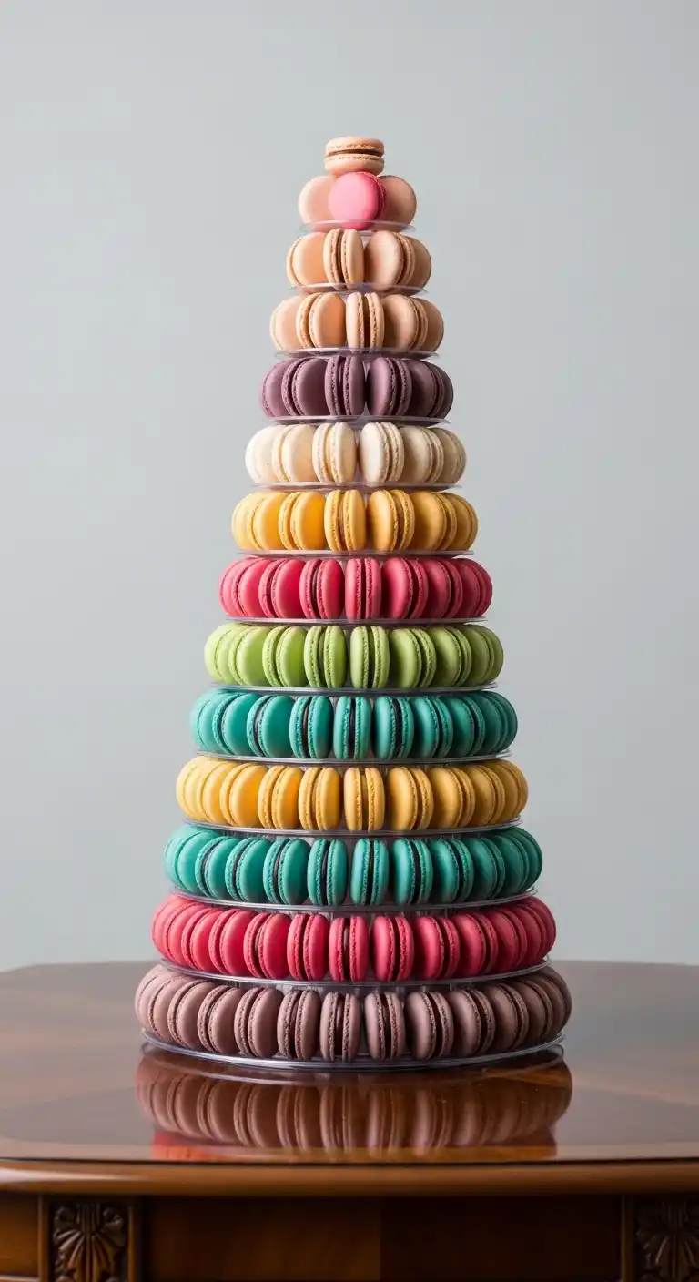 15 Graduation Party Dessert Table Ideas You’ll Love 12 8. Macaron Tower
