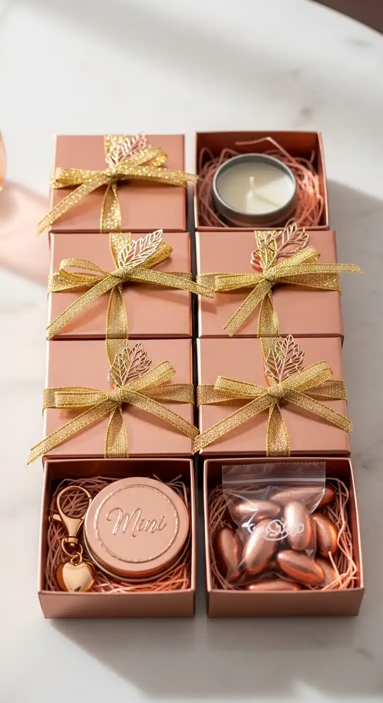 17 Rose Gold Wedding Ideas You’ll Adore 11 8. Rose Gold Wedding Favors Your Guests Will Love
