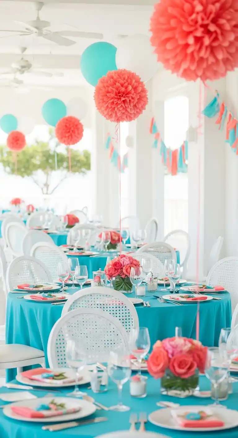 20 Stunning Engagement Party Color Schemes 12 8. Turquoise and Coral