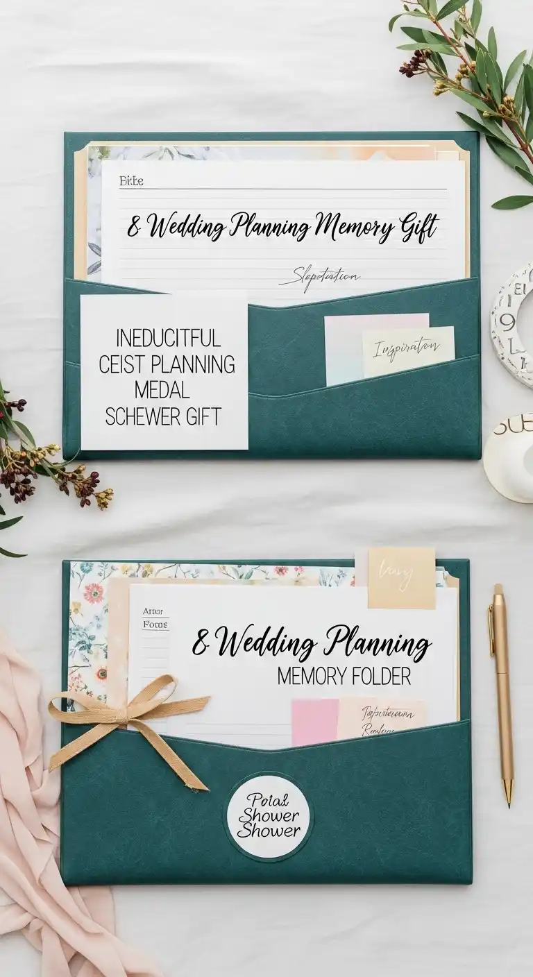 17 Bridal Shower Gifts She’ll Truly Love 12 8. Wedding Planning Memory Folder Gift