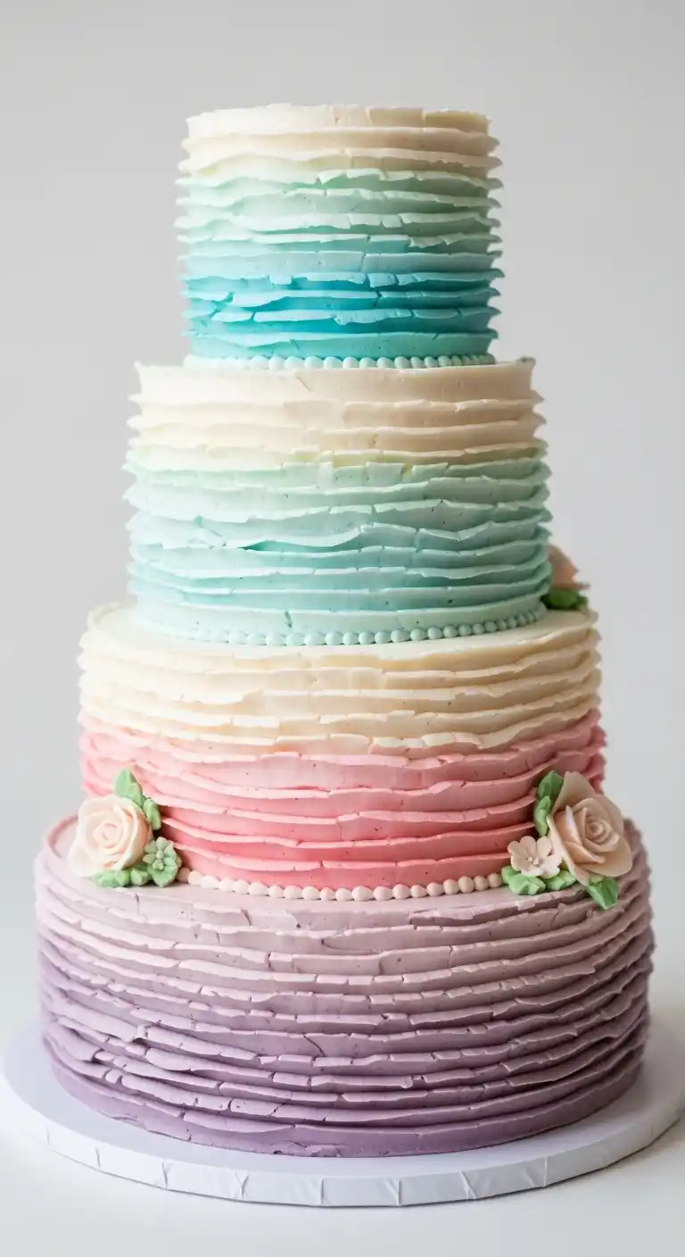 Engagement Party Cake Styles That Wow 13 9. Buttercream Ruffle Cake