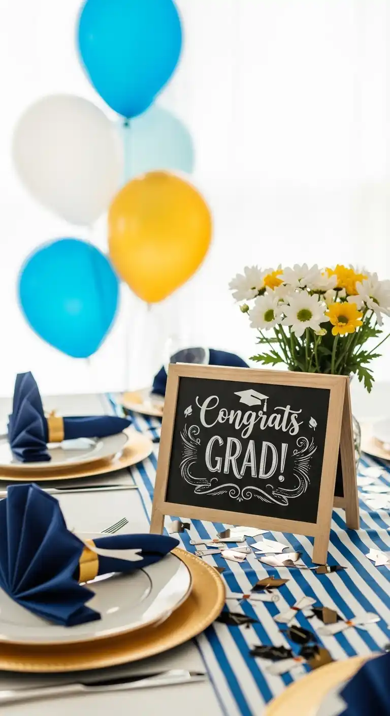 21 Stylish Graduation Party Table Centerpieces 13 9. Chalkboard Signs