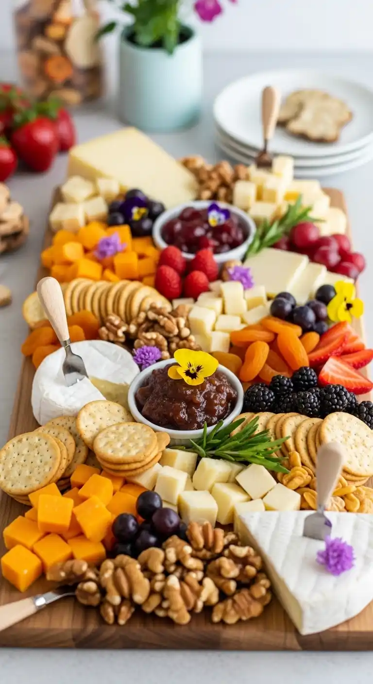 Easy Engagement Party Snacks That Steal the Show 13 9. Cheese and Cracker Board