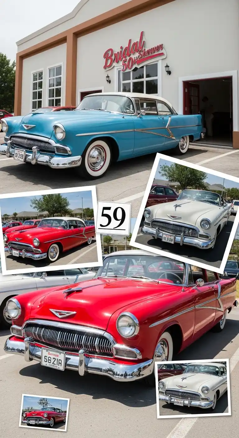 Easy Ways to Style a Bridal Shower 50s Theme 13 9. Classic Car Display or Photos
