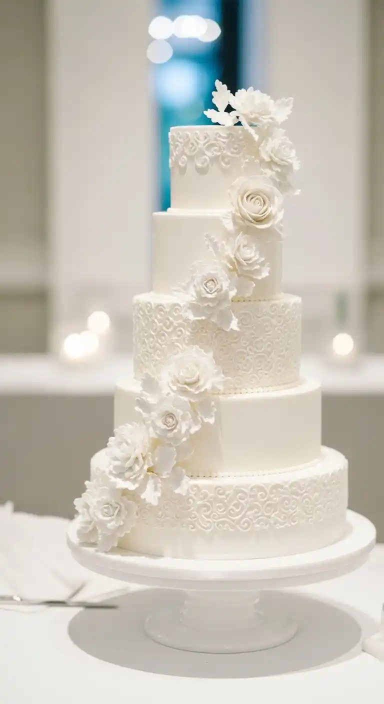 17 Classic White Wedding Ideas You’ll Always Love 13 9. Classic White Wedding Cake Designs