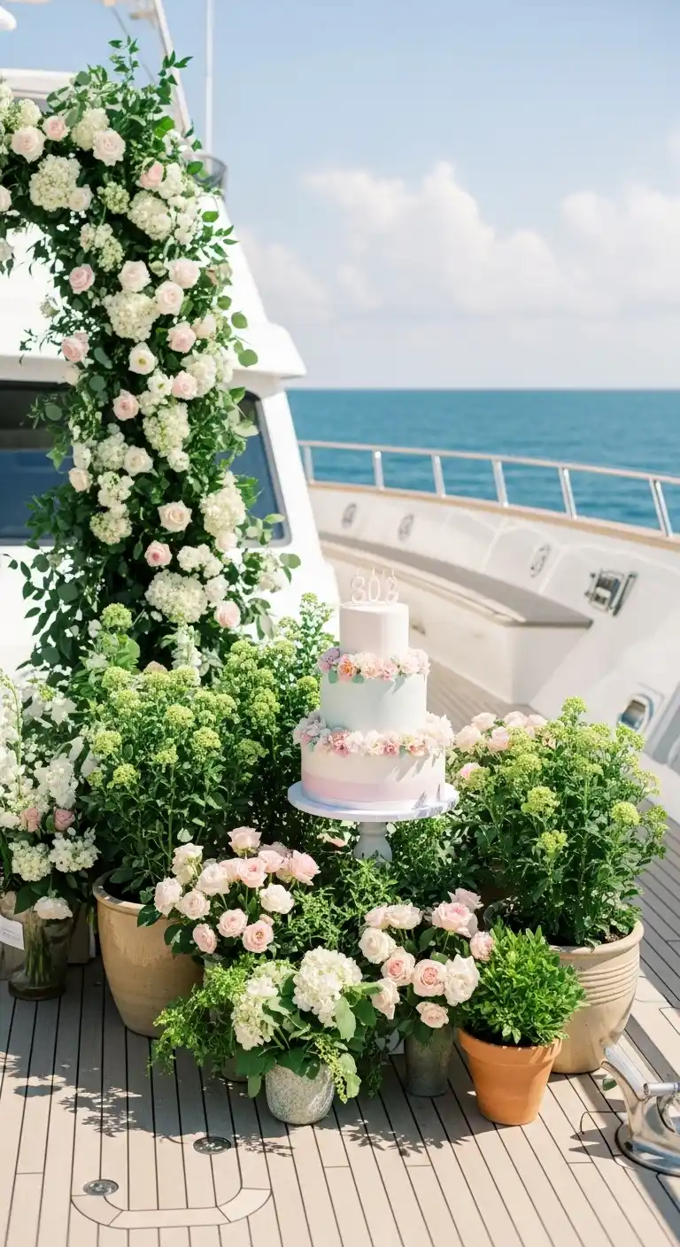 Birthday Party Yacht Planning Tips for a Stylish Bash 13 9. Coastal Garden Birthday Party Yacht Concept