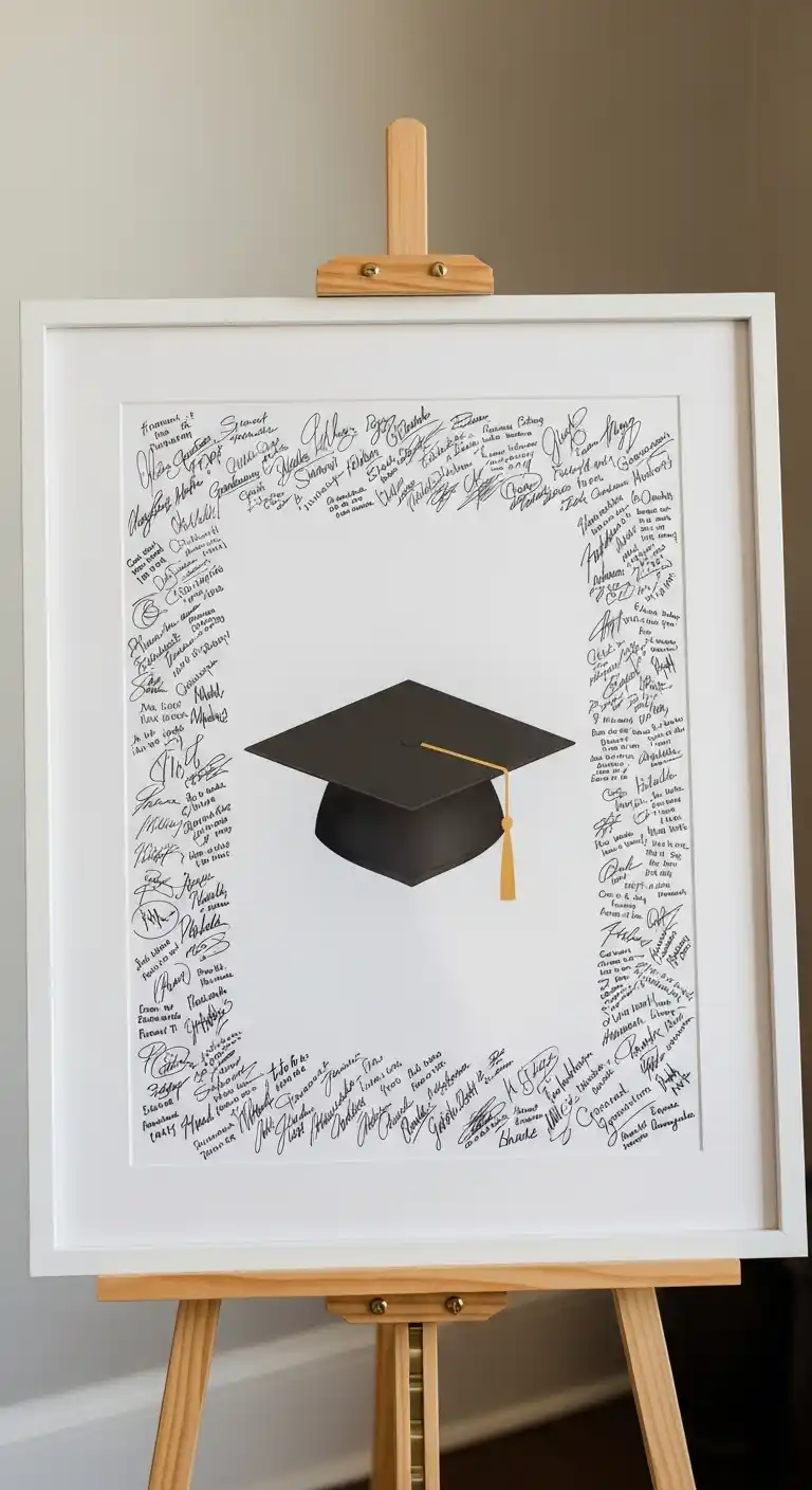 20 Graduation Party Memory Ideas You’ll Treasure 13 9. Graduation Party Memory Ideas with Signature Art Prints