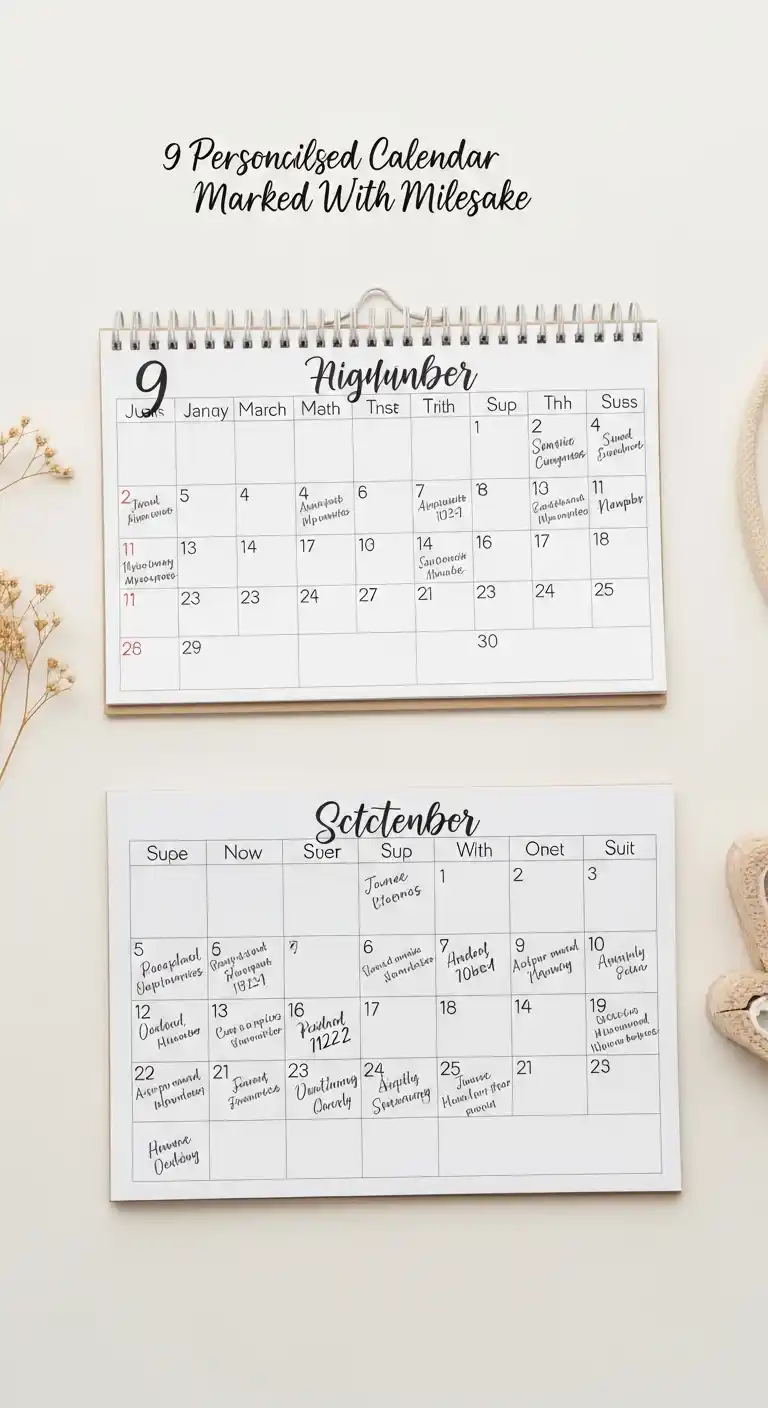 19 Meaningful Bridal Shower Keepsake Ideas 13 9. Personalized Calendar Marked With Milestones