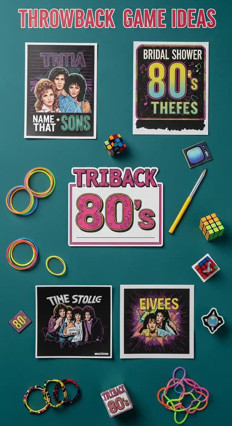 Bright & Bold: Bridal Shower 80s Theme Ideas 13 9. Throwback Game Ideas
