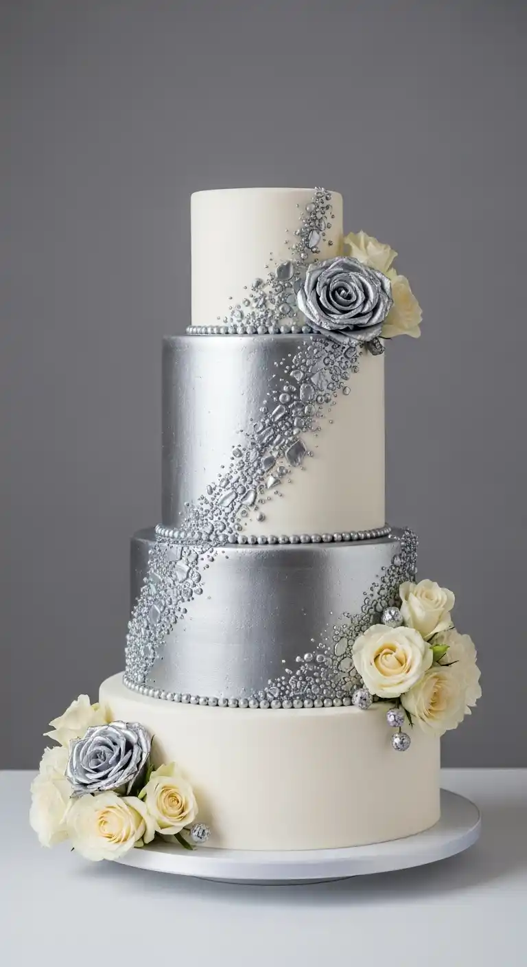 19 Elegant Silver Wedding Cake Ideas to Wow Your Guests 3 Designing a Silver Wedding Cake