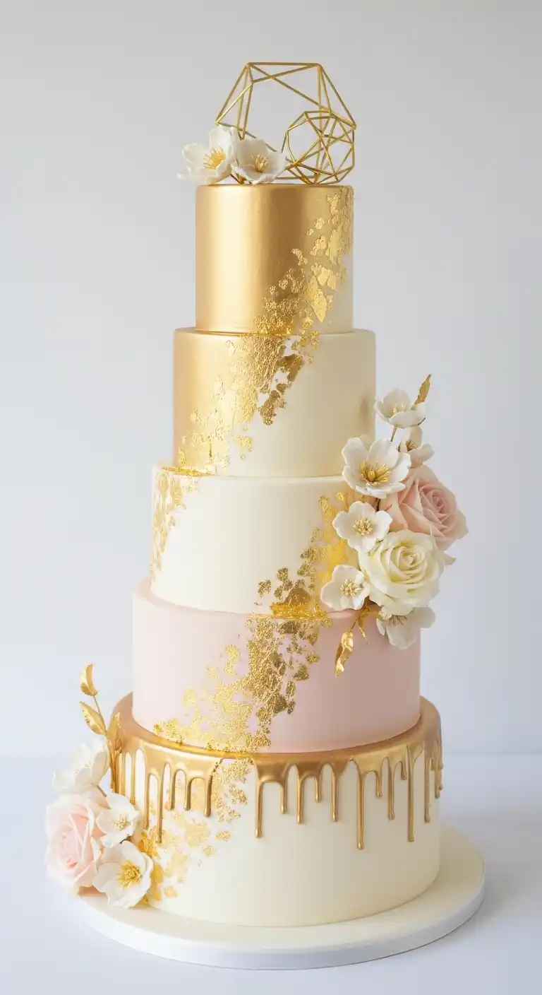 Shimmer & Shine: 19 Gold Wedding Cake Ideas for a Magical Day 3 Designing a Stunning Gold Wedding Cake