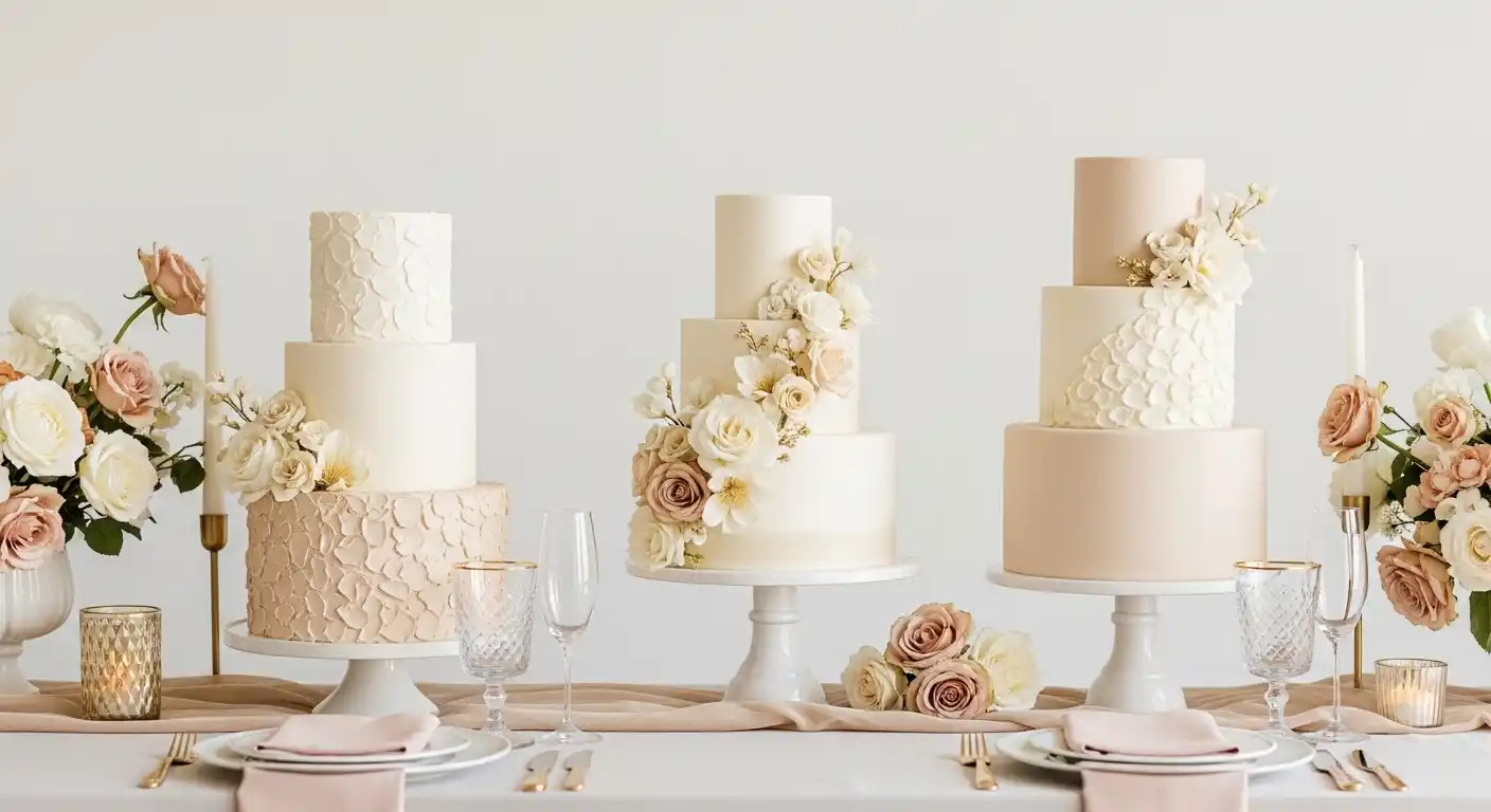 Neutral Wedding Cake Designs