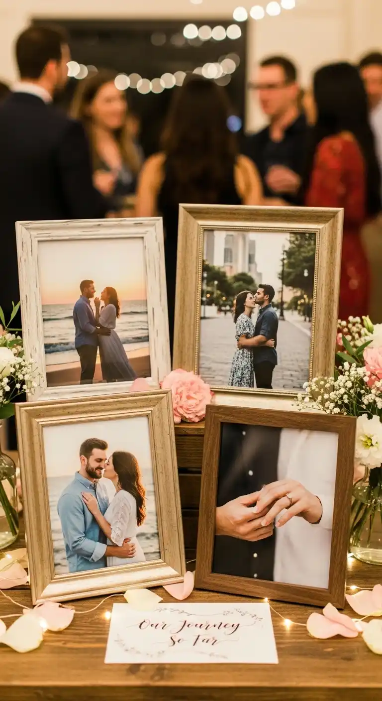 Engagement Party Ideas Your Guests Will Love 8 Photo Memory Display Engagement Party