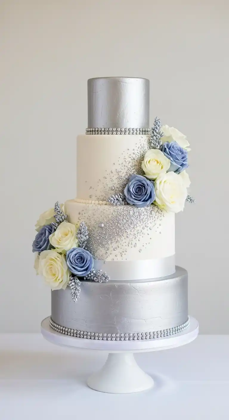 19 Elegant Silver Wedding Cake Ideas to Wow Your Guests 2 Silver Wedding Cake Benefits