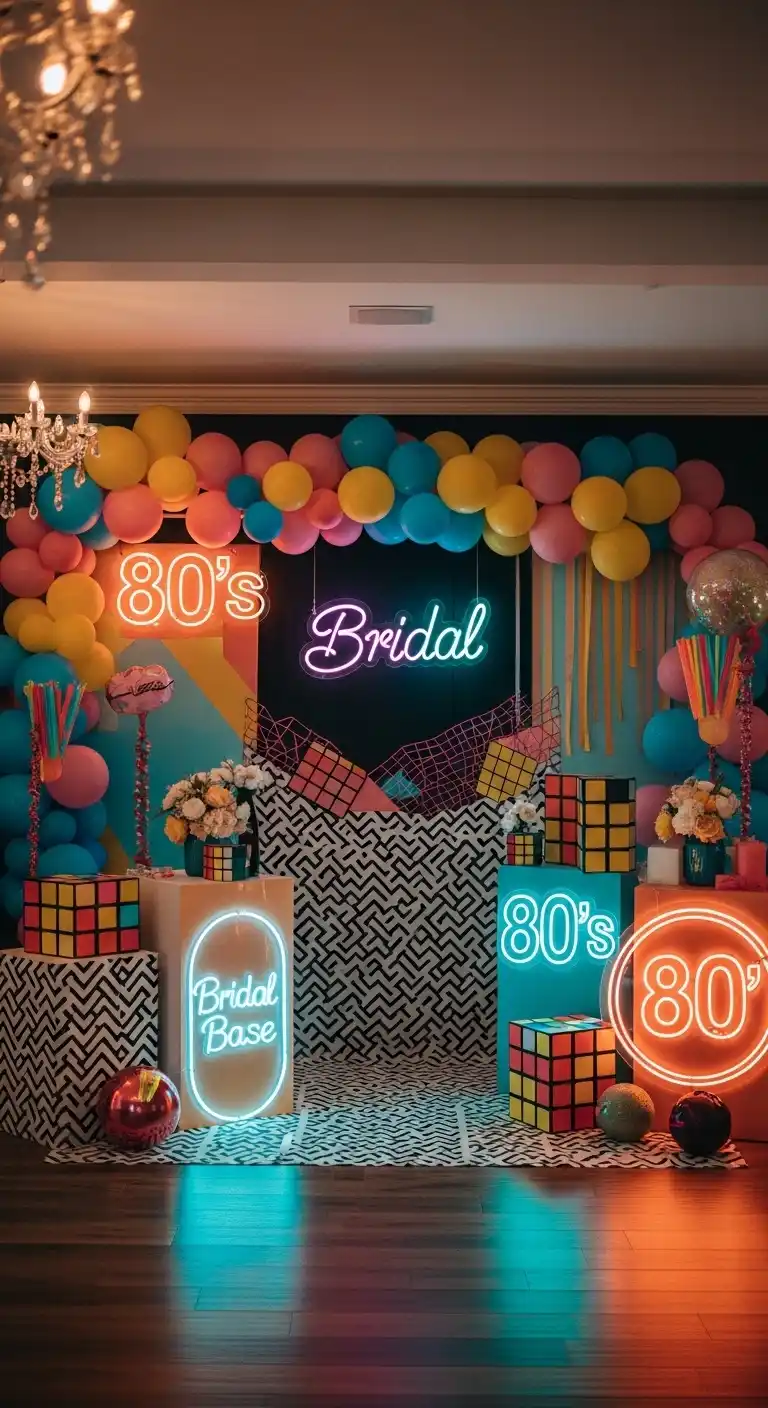 Bright & Bold: Bridal Shower 80s Theme Ideas 4 Throwing an 80s Bridal Bash