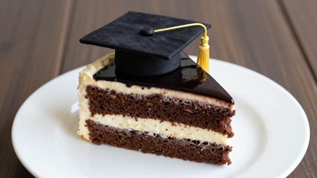 How Do You Prepare for a Graduation Party? Quick Wins 3 Focused shot of a single slice of graduation cake on a pristine plate