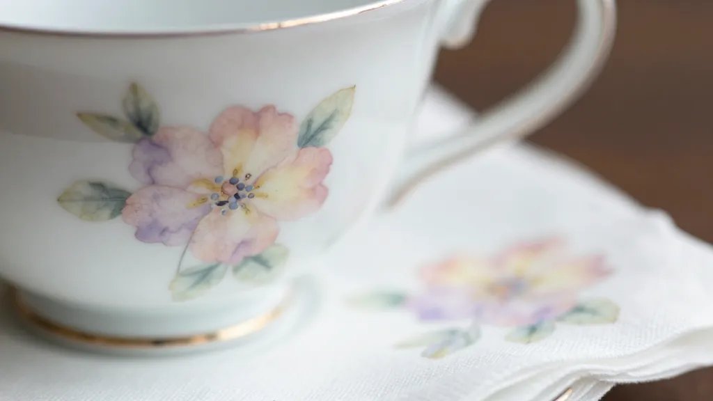 What Do You Do at a Bridal Shower? Secrets to Shine 3 closeup of a teacup with pastel floral napkin, shallow depth of field