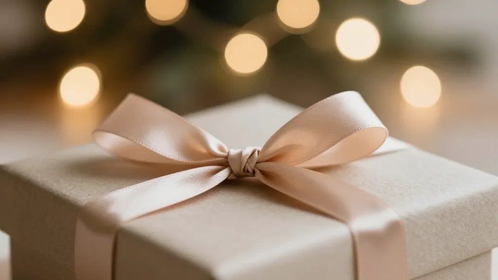 What Do You Do at a Bridal Shower? Secrets to Shine 4 closeup of a gift box with ribbon, elegant bokeh lights behind