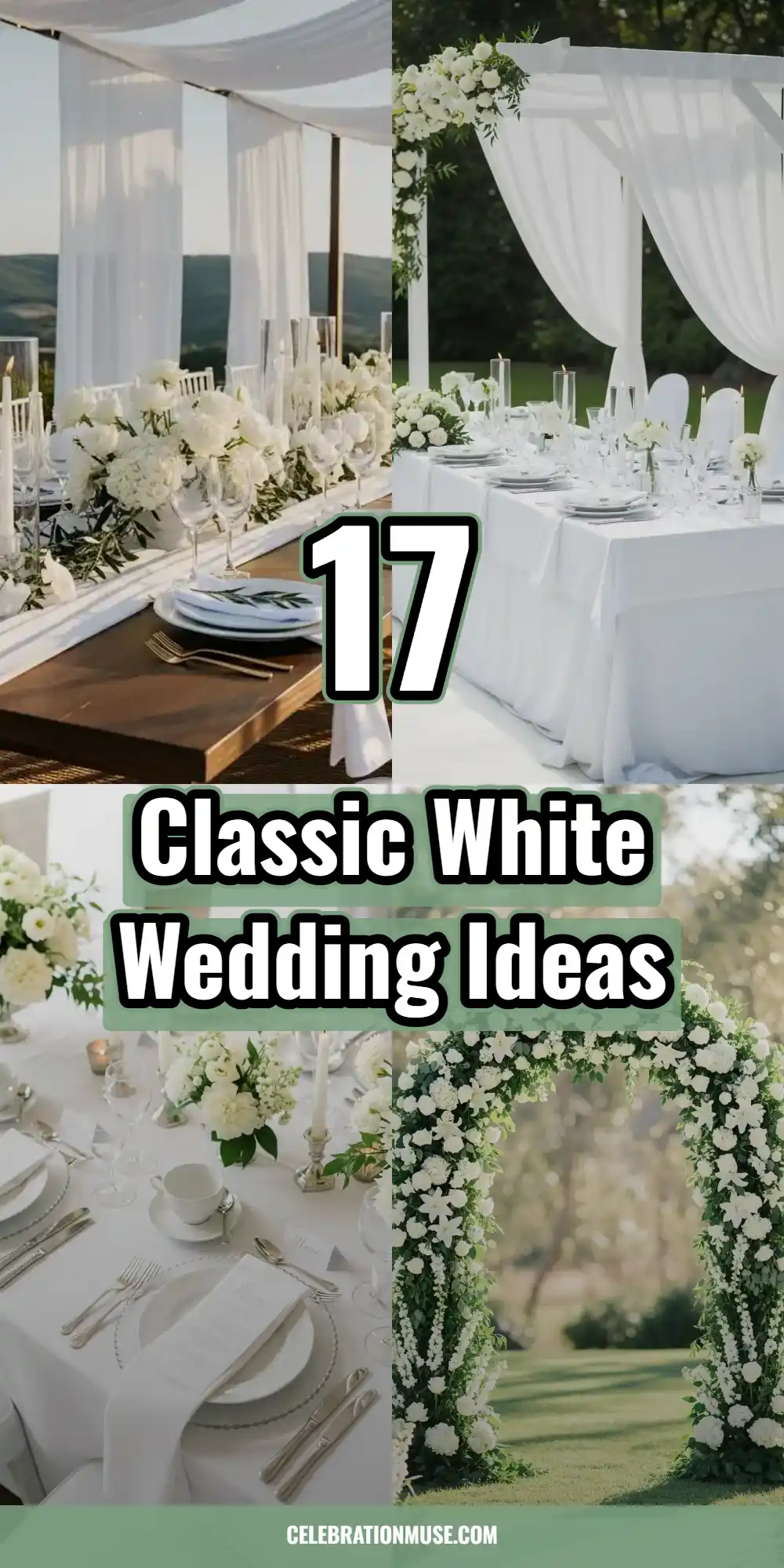 17 Classic White Wedding Ideas You’ll Always Love 2 classic-white-wedding-ideas-pin