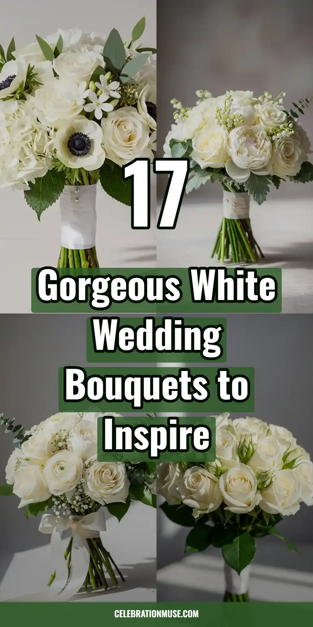 17 Gorgeous White Wedding Bouquets to Inspire 2 gorgeous-white-wedding-bouquets-to-inspire-pin